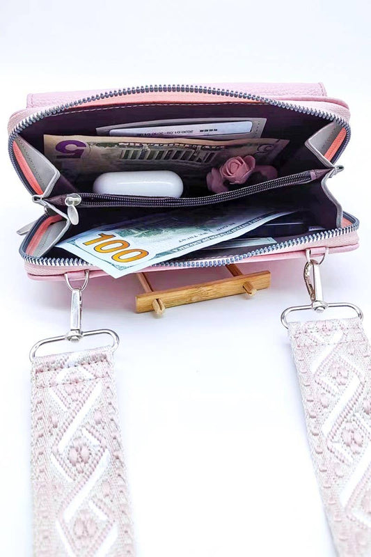 Vegan Leather Woven Weaved Crossbody Shoulder Bag: Blue