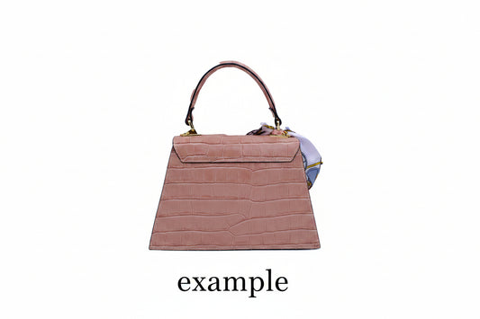 Leather Croc Embossed small Bag - Brown