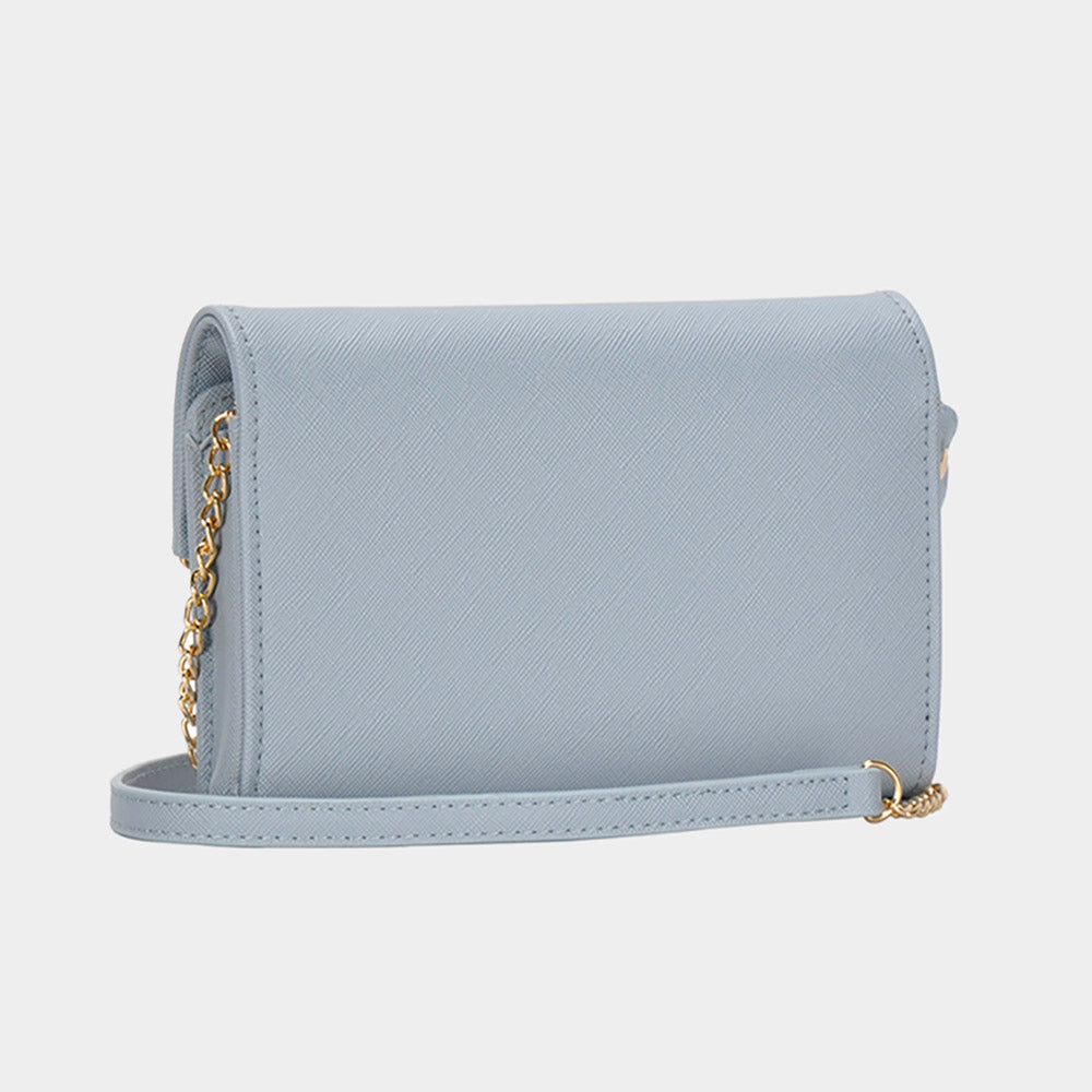 Envelope Wallet on Chain Wristlet Clutch / Crossbody Bag - Blue