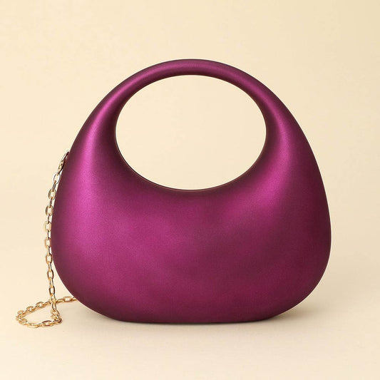 Matte Acrylic Crescent Handbag/Satchel-Purple