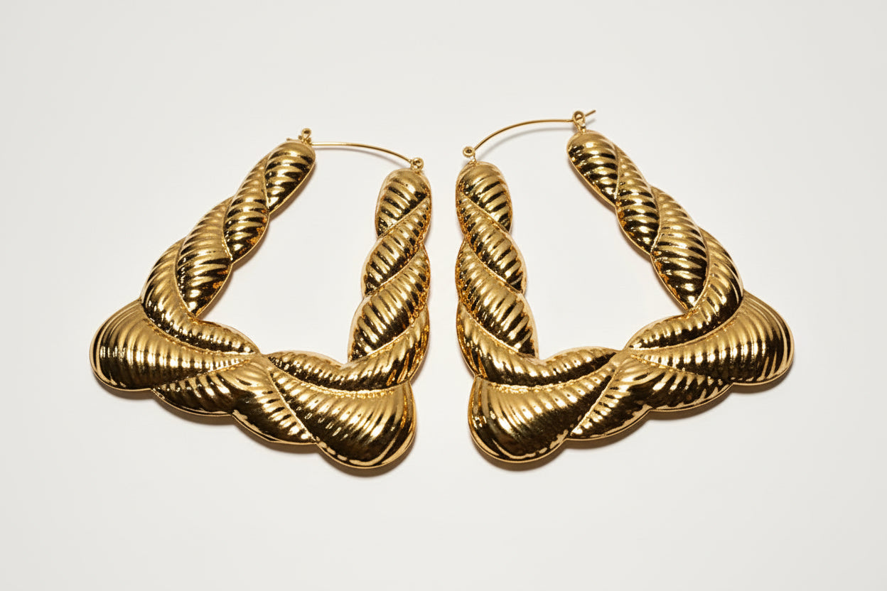 Women’s gold jewelry – O’l School Salt & Pepa statement earrings with bold vintage-inspired design