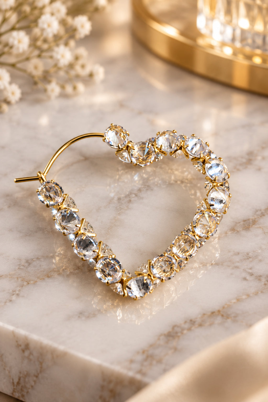 Vanina Heart Earrings-Gold