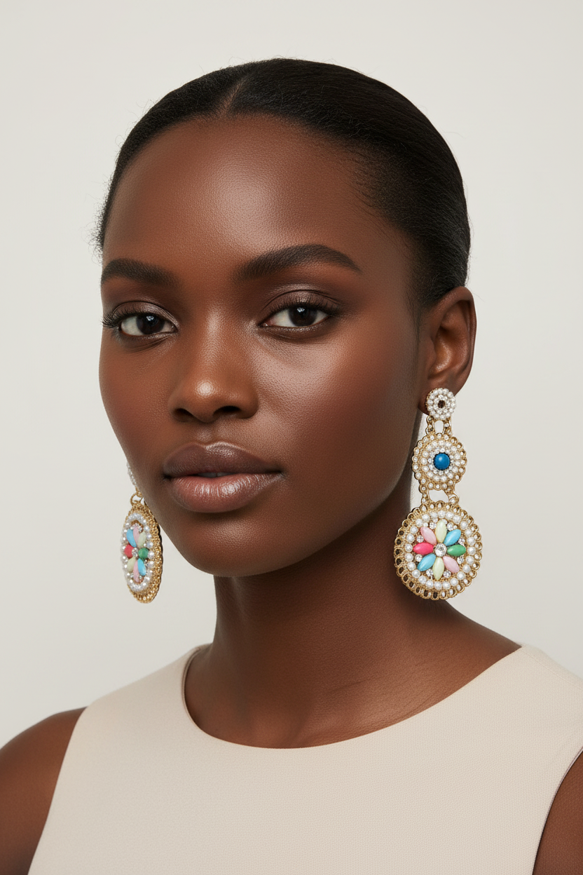 Enchanted Garden Pearl Earrings- Multi Color