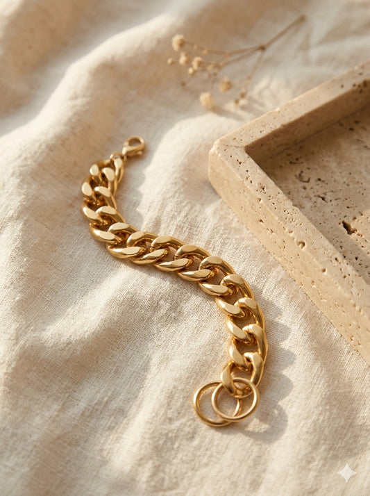 Chunky Gold Fashon Link Bracelet