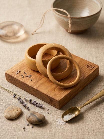 The Organic Wooden Bangle Trio