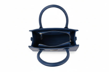 Dazzling Rhinestone Accented Hand Tote: Blue