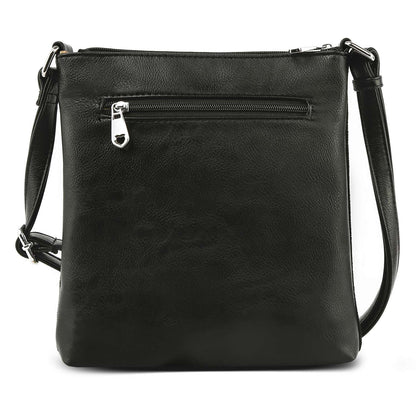 Stunning Rhinestone Design Crossbody Sling: Black