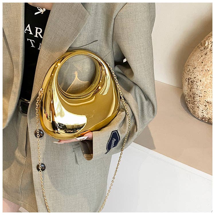 Luxury Acrylic Elegant Ladies Clutch: Light Gold