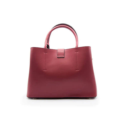 Vegan Leather Classic Satchel Handbag: Red