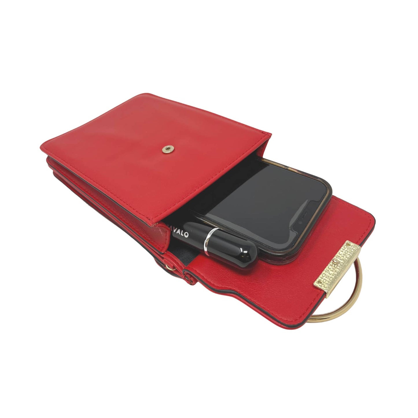 Phone Crossbody Bag Soft Leather: Black