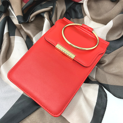 Phone Crossbody Bag Soft Leather: Black