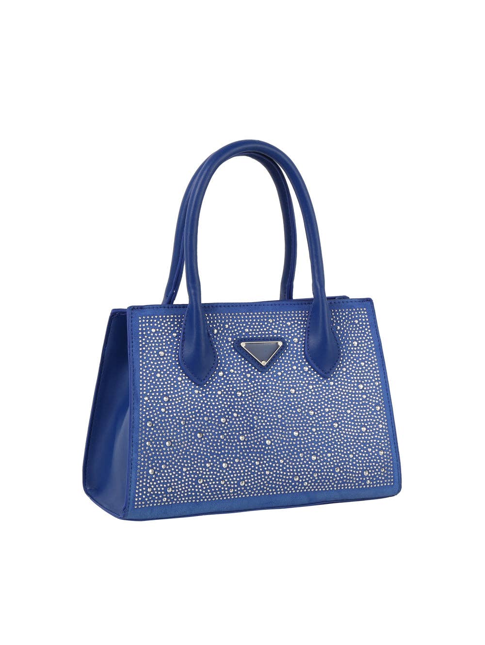 Dazzling Rhinestone Accented Hand Tote: Blue