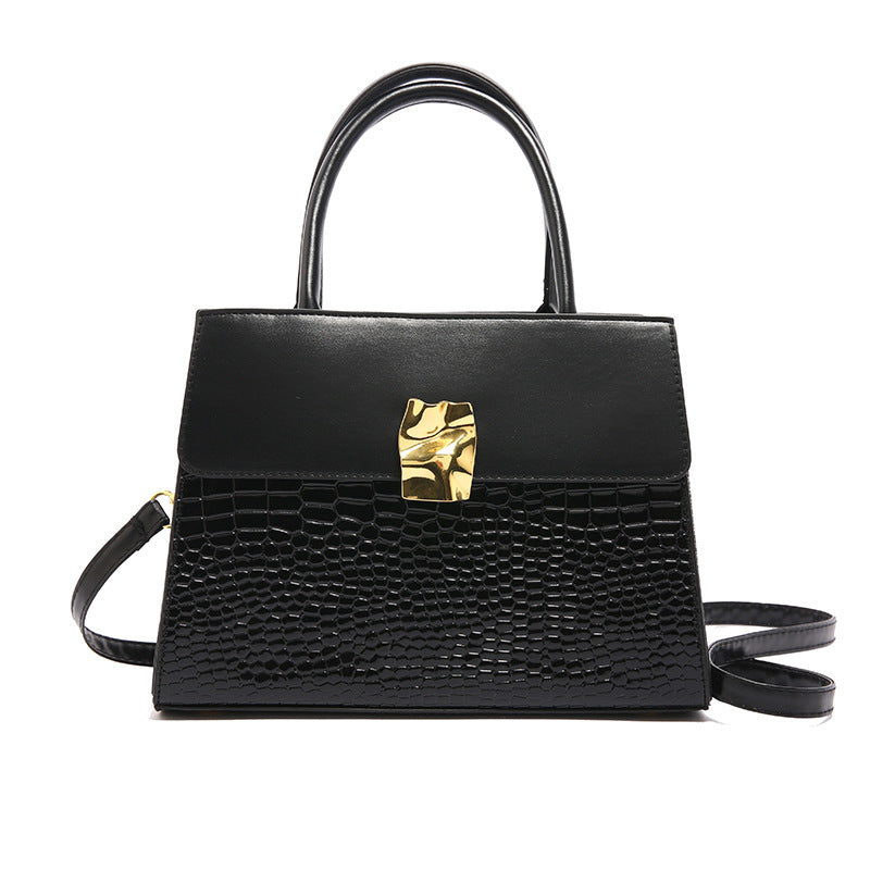 Retro Faux Crocodile-Pattern Top Handle Crossbofy/Shoulder/Satchel HandBag