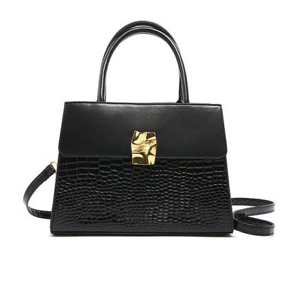 Retro Faux Crocodile-Pattern Top Handle Crossbofy/Shoulder/Satchel HandBag
