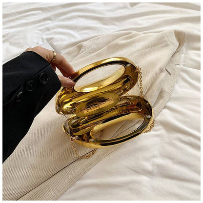 Luxury Acrylic Elegant Ladies Clutch: Light Gold