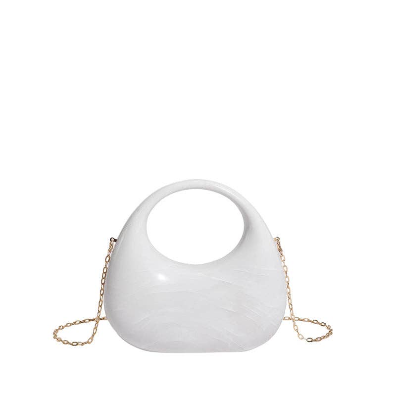 Luxury Acrylic Elegant Ladies Clutch: Light Gold