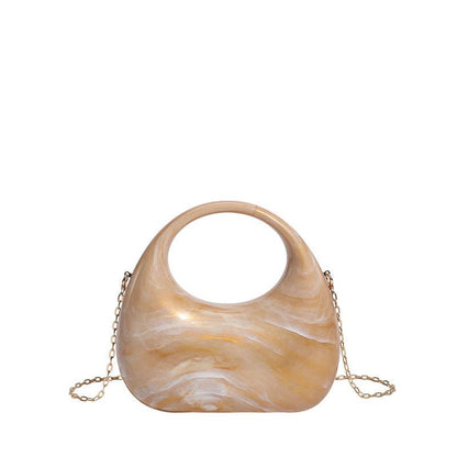 Luxury Acrylic Elegant Ladies Clutch: Light Gold