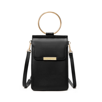 Phone Crossbody Bag Soft Leather: Black