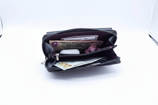 `Vegan Leather Woven Weaved Crossbody Shoulder Bag: Black