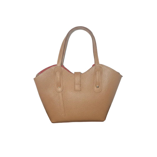 Leather Small Carrier/Satchel Bag - Brown