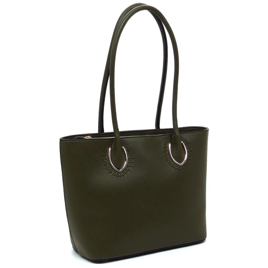 Fashion Top Handle 3-in-1 Shopper/Tote/Shoulder Combo Set-Taupe