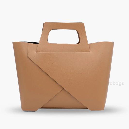 Milano Luxe Genuine Italian Leather / Tote / Shoulder Bag / Combo Bag Set - Camel