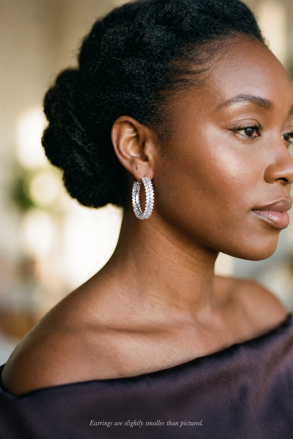 Glimmering Mirage Double-Row Hoop Earrings-Silver plated