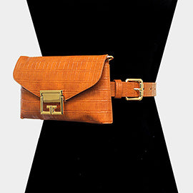 Alligator Pattern Faux Leather Ganny Pack / Belt / Crossbody/ Clutch Bag