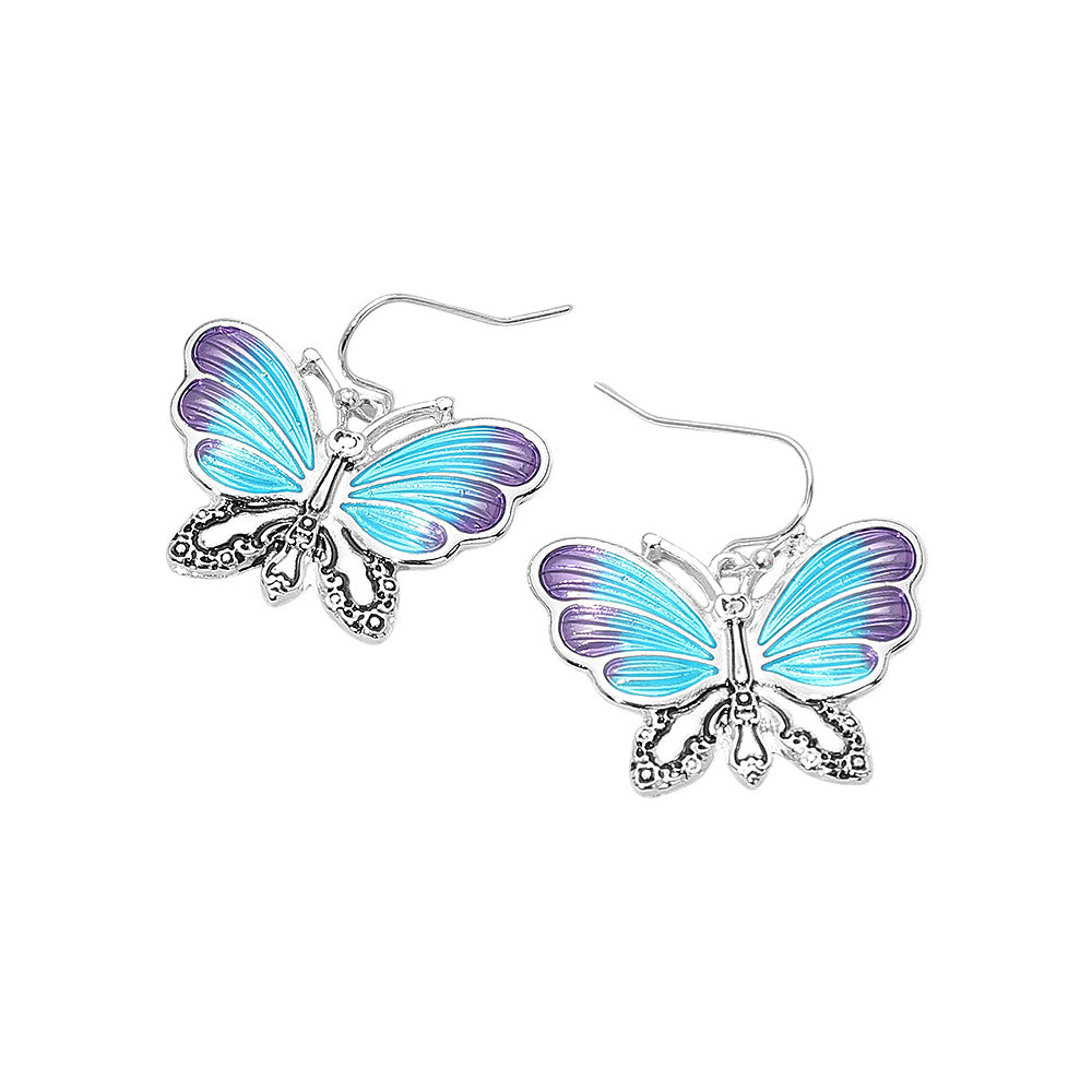 Butterfly Charm Drop Dangle Earrings
