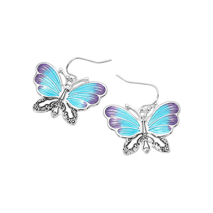 Butterfly Charm Drop Dangle Earrings
