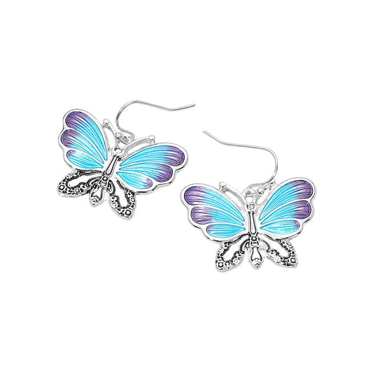 Butterfly Charm Drop Dangle Earrings