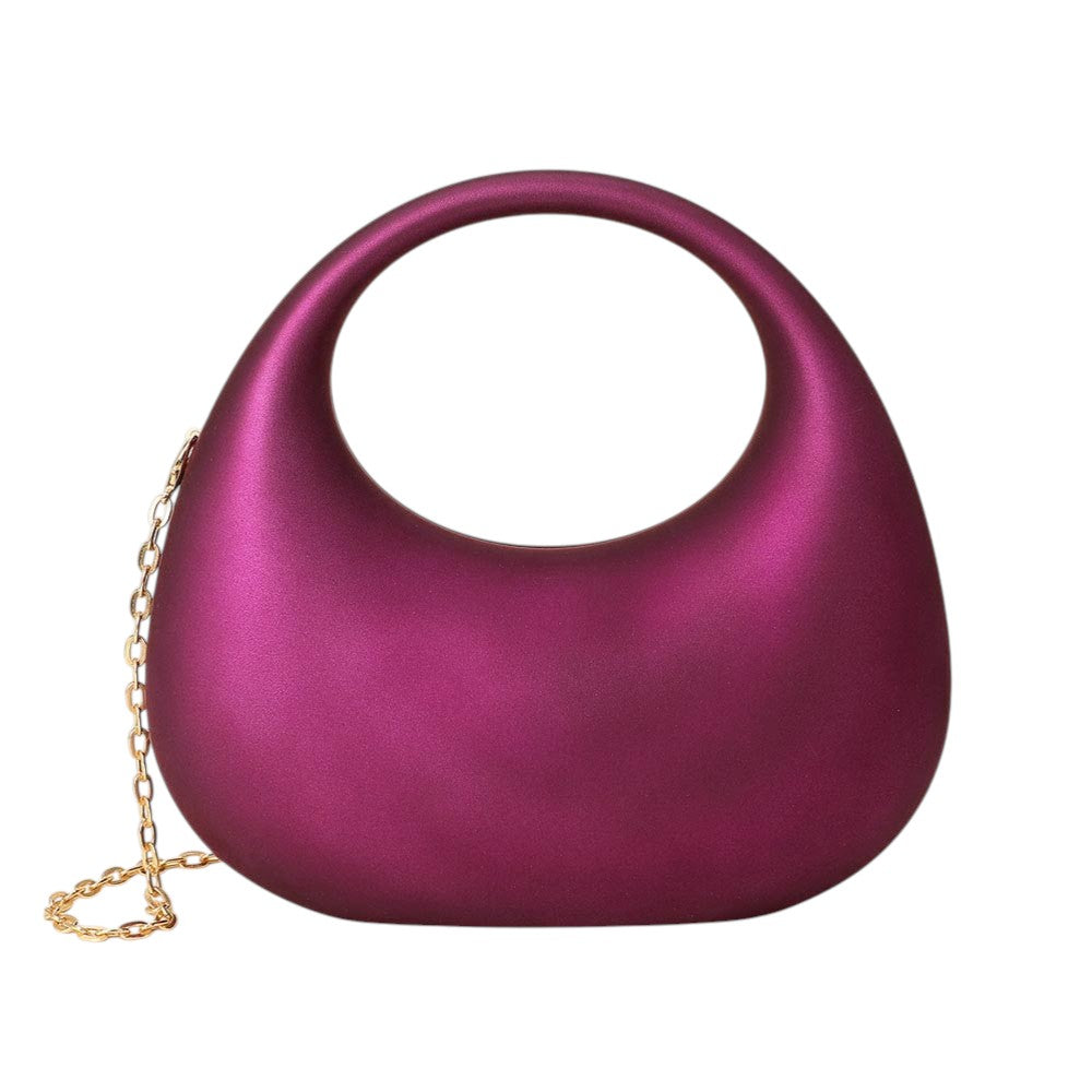Matte Acrylic Crescent Handbag/Satchel-Purple