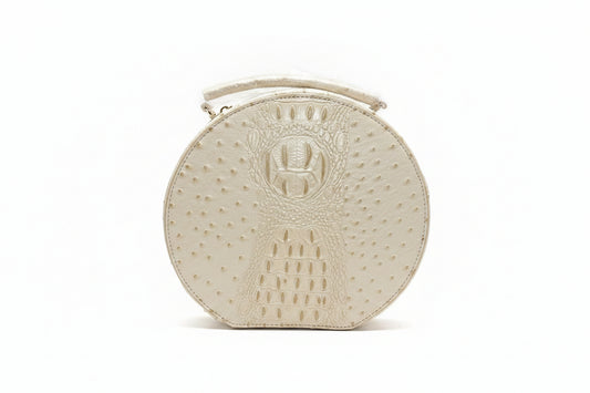 Fashion Faux Round Ostrich Satchel Handbag