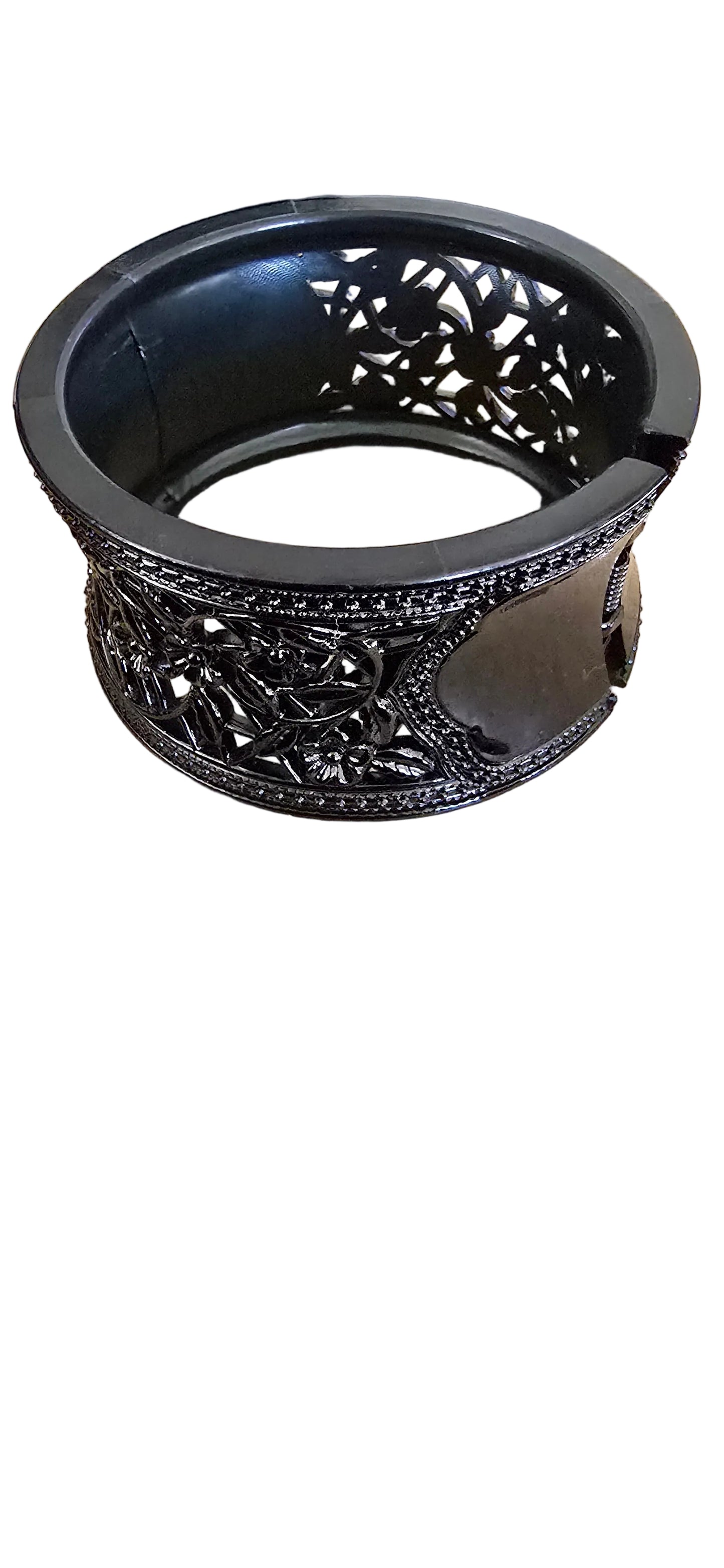 Midnight Garden Cuff Bracelet: Black