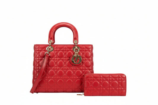 2-IN-1 Quilted Satchel Wallet Set