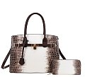 Coffee Brown: Tie-Dye, Satchel Crossbody Handbag & Wallet Combo
