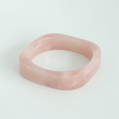 Marble Resin Bangle Bracelet-Light Pink