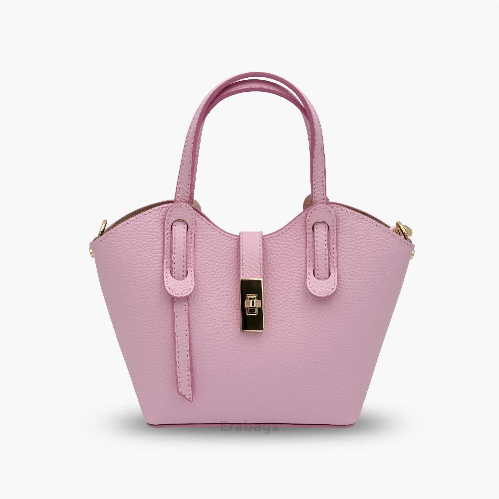 Genuine Italian Leather - small carrier - Pink