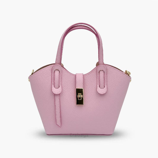Genuine Italian Leather - small carrier - Pink
