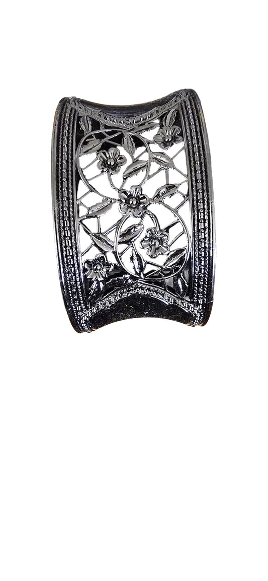 Midnight Garden Cuff Bracelet: Black
