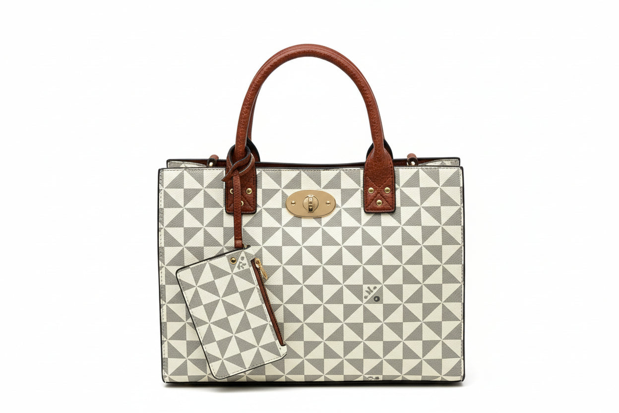 3-IN-1 Designer Satchel & Messenger + Coin Purse Handbag Set