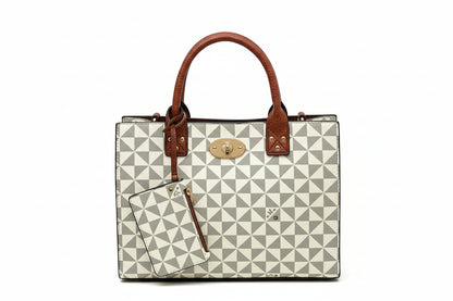 3-IN-1 Designer Satchel & Messenger + Coin Purse Handbag Set