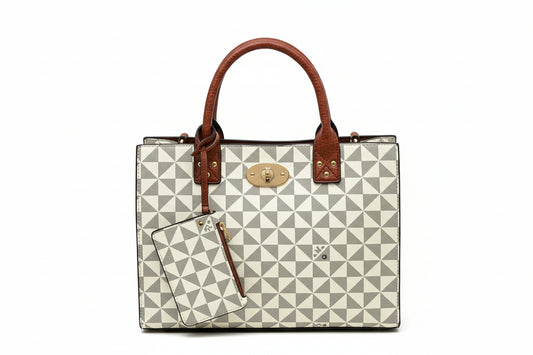 3-IN-1 Designer Satchel & Messenger + Coin Purse Handbag Set