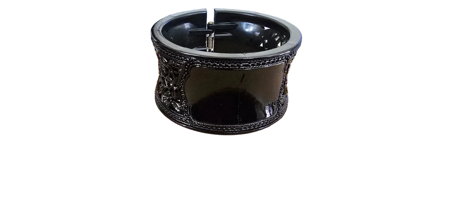 Midnight Garden Cuff Bracelet: Black