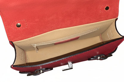 Genuine Italian Leather Handbag: Red