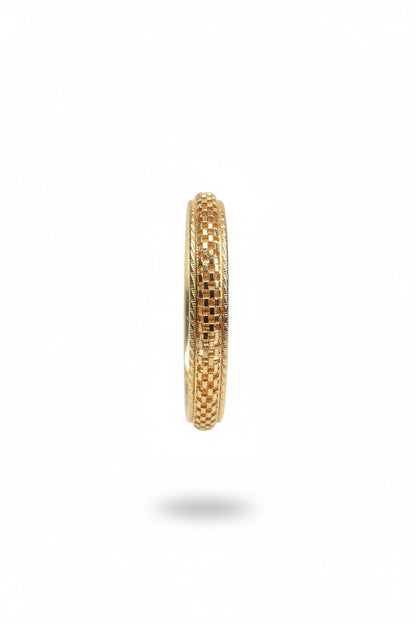 Gold-Tone Textured Woven Hoop Earrings