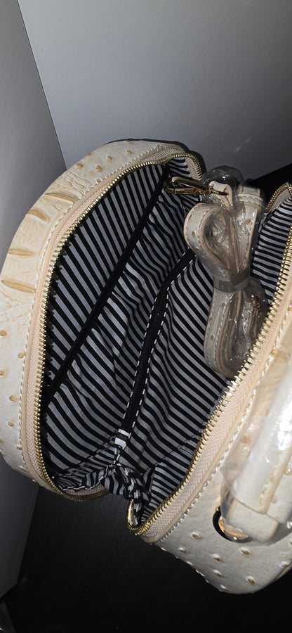 Fashion Faux Round Ostrich Satchel Handbag