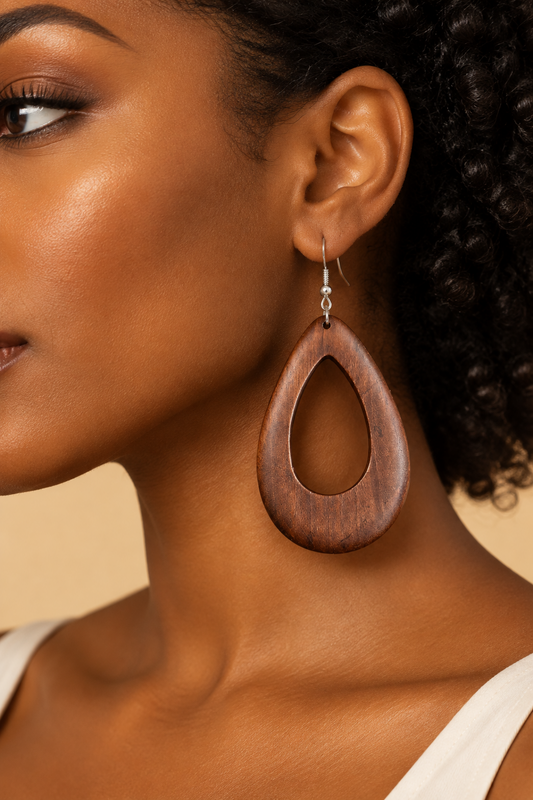Bohemian Style Wooden Dangle Earrings