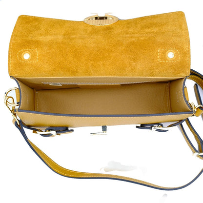 Genuine Italian Leather Handbag: Yellow