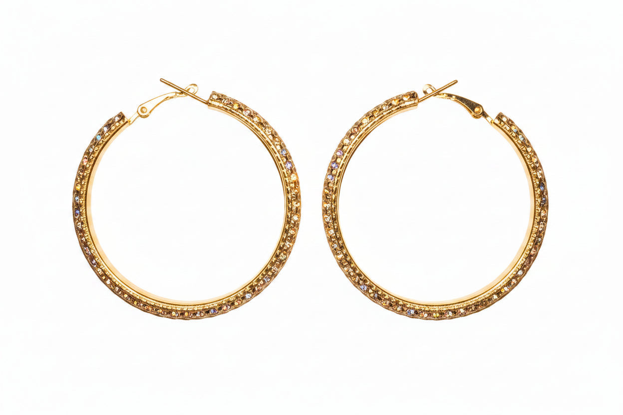 Gold-Tone Textured Woven Hoop Earrings